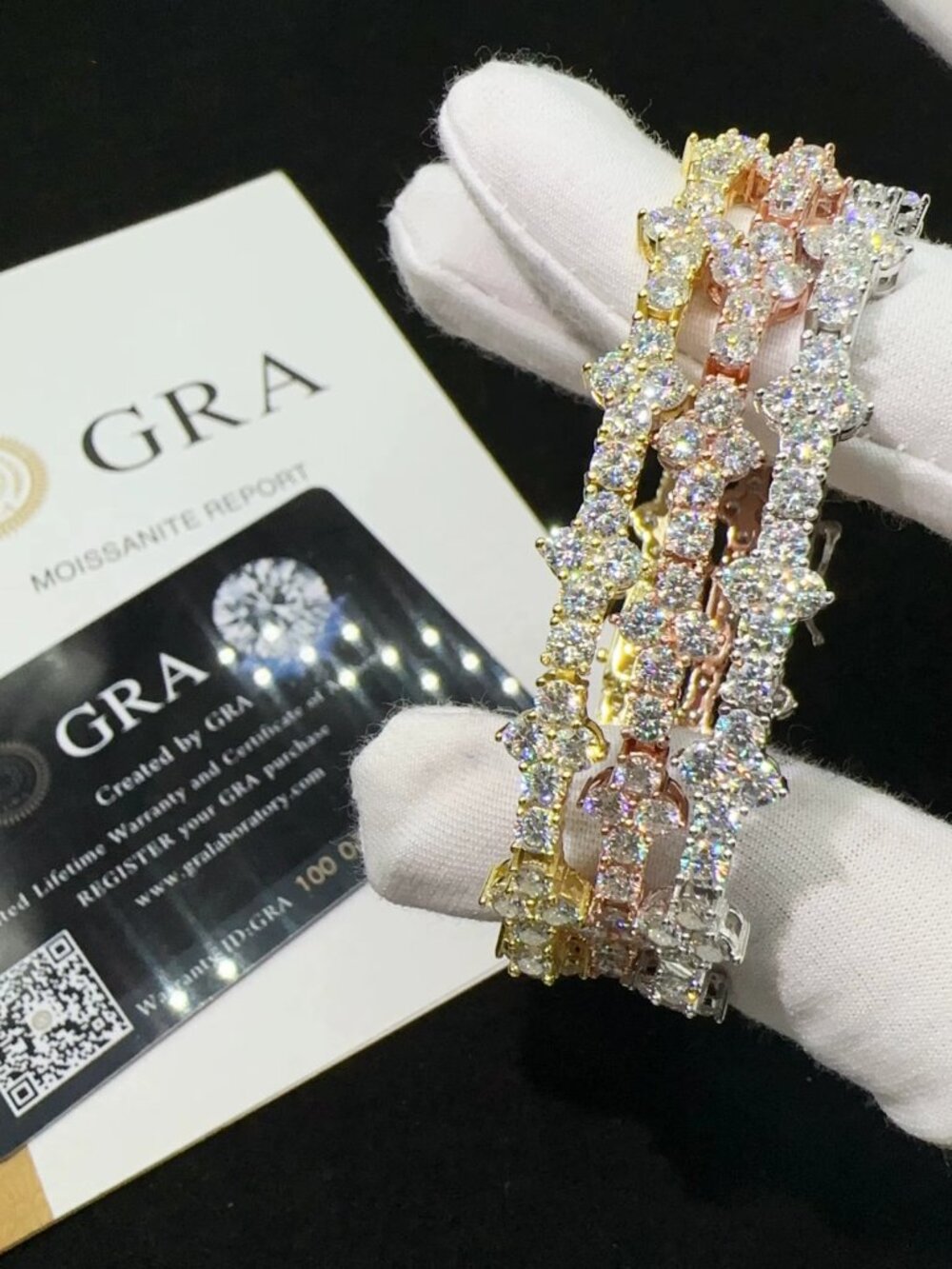 925 Silver Tennis Chain Lab Diamond Bracelet  Iced Out Vvs Moissanite Jewelry